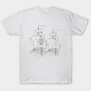 Caribbean pirates ship art T-Shirt